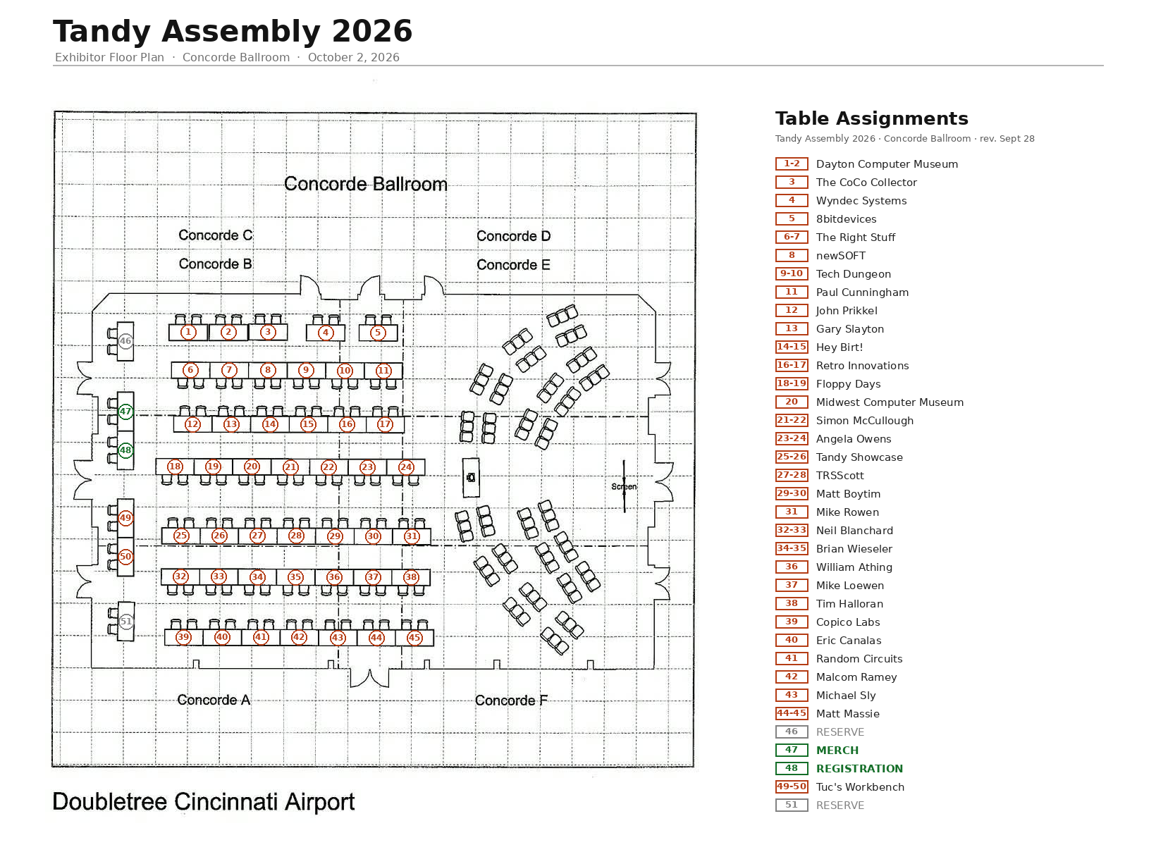 Tandy Assembly 2026 Table Assignments
